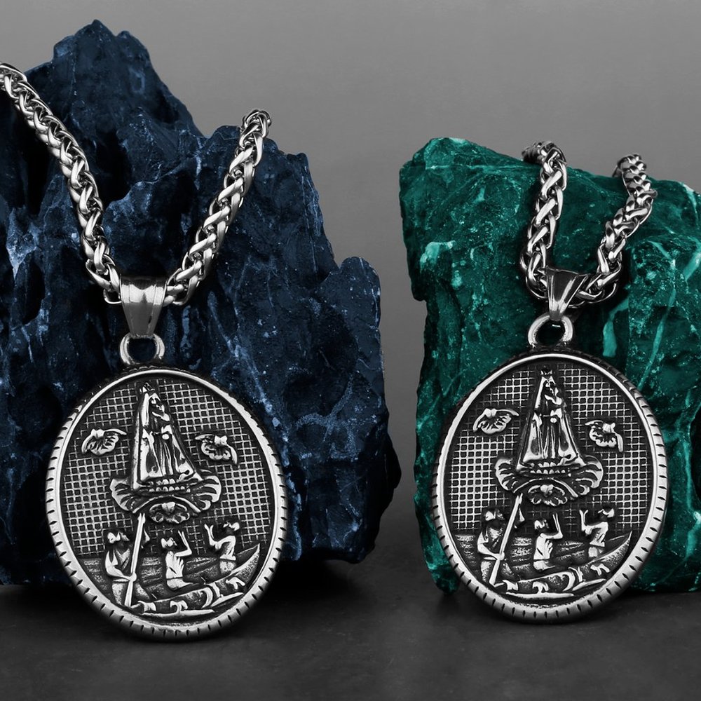 Virgin Mary Memorial Medal Catholic Unisex Pendant Necklace Christian, GP123146 - Picture 3 of 3